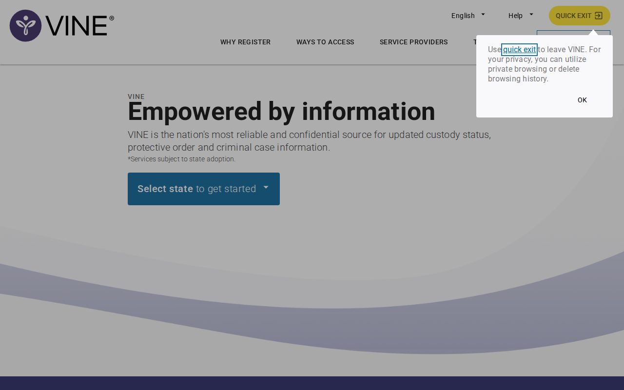 Dukes County VINELink release check interface for Massachusetts DOC